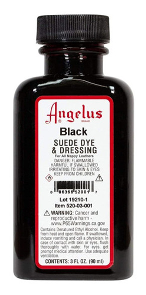 Tinta Para Teñir Gamuza Angelus 90ml Negra 0