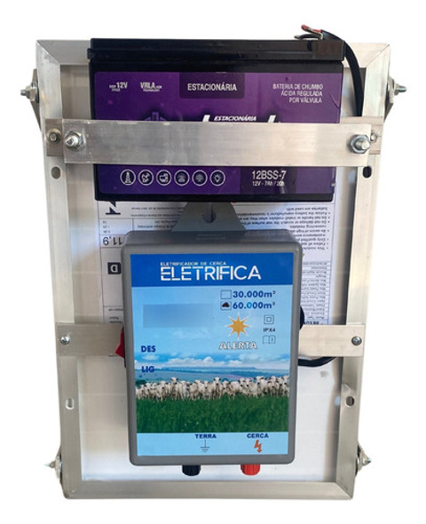 Eletrificador Solar Rural 60km  + Voltímetro De Cerca 1