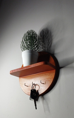 Portallaves Circular Cedro Minimalista 1