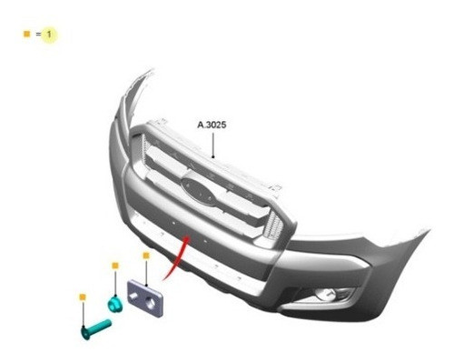 Juego Soportes Patente Delantera Ford Ranger 16/ Original 1