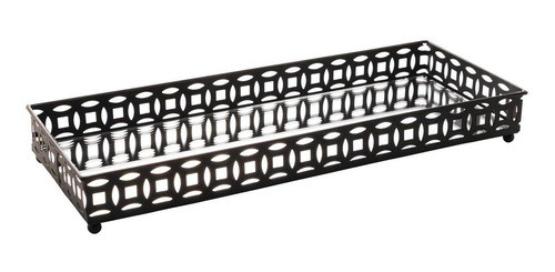 Bandeja Decorativa Singapura Preta Com Espelho 4562 Lyor 0