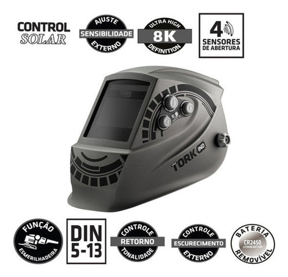 Mascara De Solda Automática 8k + Jogo Soquete 40 Peças Tork 1