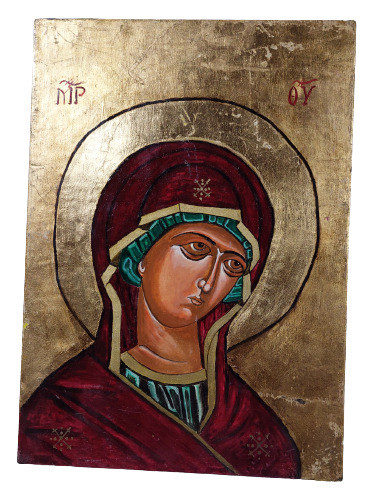 Icono Religioso Virgen  Oleo Delia Borlenghi Consultar Stock 0