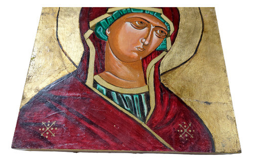 Icono Religioso Virgen  Oleo Delia Borlenghi Consultar Stock 1