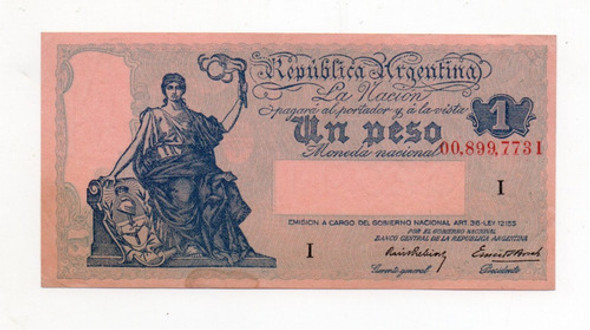 Billete 1 Peso Moneda Nacional Progreso Bottero 1820 Ex+ 0