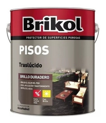 Brikol Piso Negro Brillo Duradero X 4 Lts Protege Y Decora 0