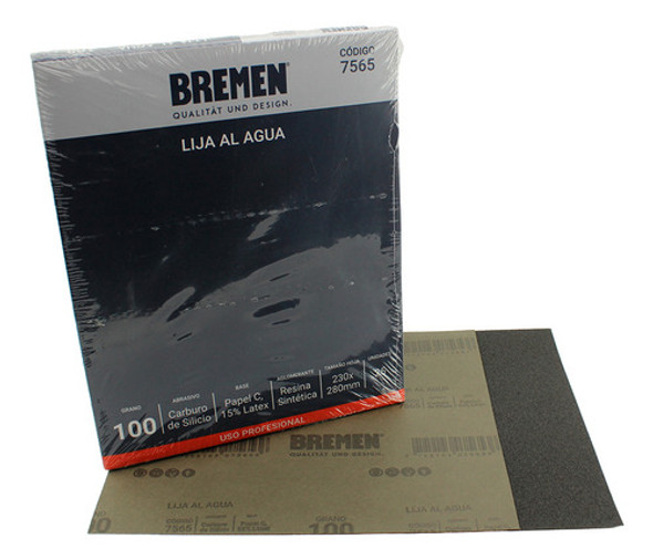 Lija Al Agua Grano 100 X 25 Unidades Bremen 7565 0