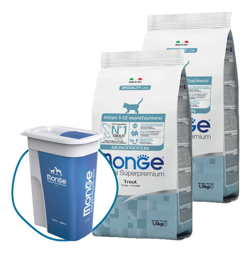 Monge Monoprotein Gato Cachorro Kitten Sabor Trucha 3 Kg 0
