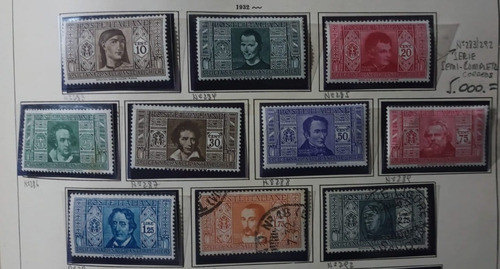 Serie De 10 Estampillas Italia 1932 Dante Alighieri 0