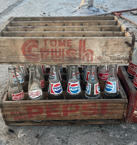 Casillero Coca Pepsi Y Crush Botella Antigua Colección 1