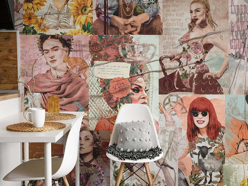 Kit Cartaz Lambe Lambe Mulheres Papel De Parede 5m² 1