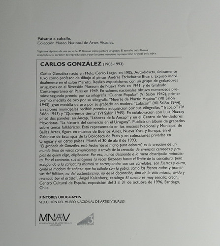 Lámina Reproducción De Carlos Gonzalez 1