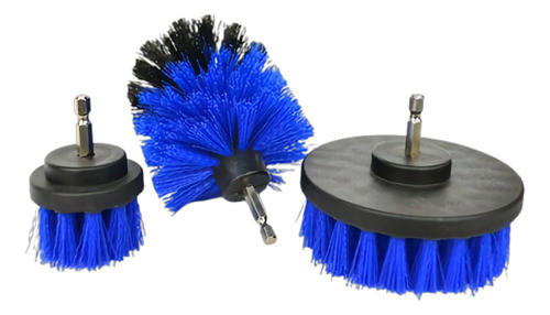 Set 3 Cepillos Para Taladro Detailing Limpieza De Tapizados 0