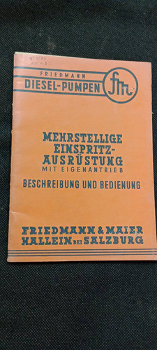 Catalogo Bombas Inyeccion Diesel Friedmann & Maier Antiguo 0