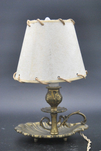 Antigua Lámpara Portátil Candelabro Bronce Vintage Retrodeco 0