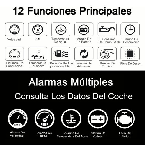 Visor P10 Car Hud Obd2 Display Computador A Bordo Digital 1
