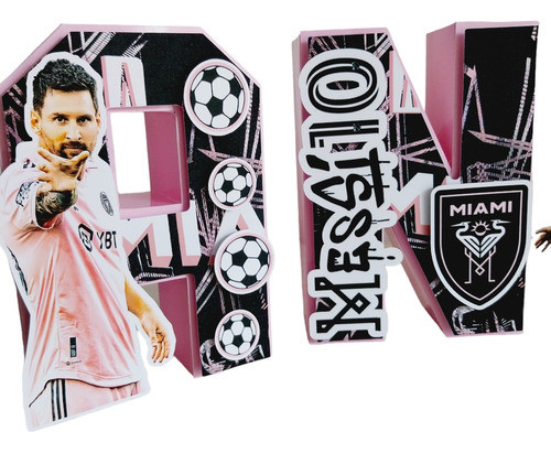 Letras 3d Messi Inter Miami 0