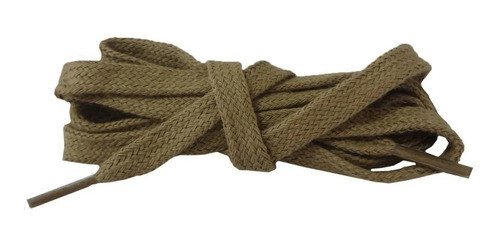 Par Cadarço Chato Tênis Botas 1,30cm Cor Oliva 0