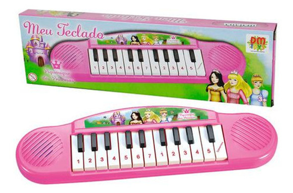 Kit C/ 4 Brinquedo Meu Teclado Rosa Princesas Com Músicas 0