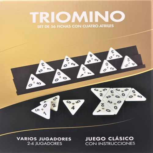 Juego Triomino De Mesa 56 Fichas Domino C/ 4 Atriles Bisonte 1