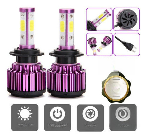 H7 540w 54000lm 4 Lados 2pcs Led Headligh Alta O Baja De La 0