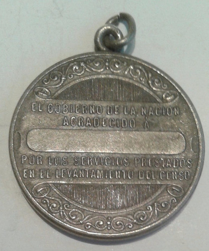 Medalla Censo Agropecuario De La Nacion  Jose F Alcorta 1908 1