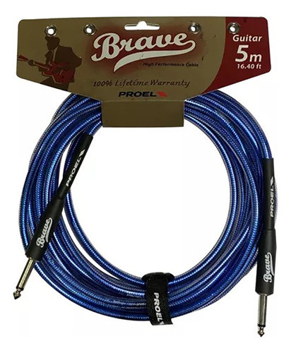 Cable Instrumento Proel Brv100lu5tb Azul 5 Metros Mono 0