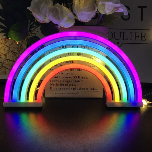 Figura  Arcoiris Luminaria Neón  Usb Y Pila 1