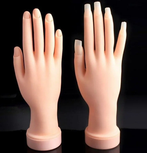 Mão Para Treino Manicure Silicone Unhas Gel Dedo Oferta 1
