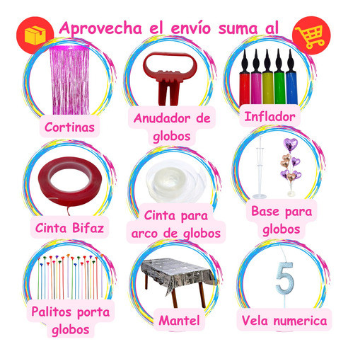 Combo Kit 8 Globos Cumpleaños Animalitos De Mar 1