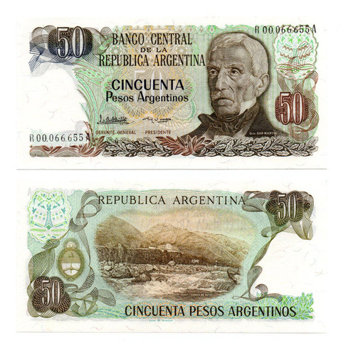 Billete Argentina 50 Pesos Argentinos Reposicion Bot 2620 Sc 0
