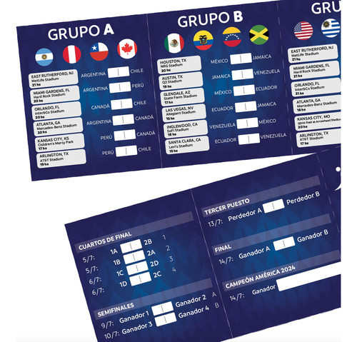 Fixture Copa América 2024 Imprimible Y Editable 0