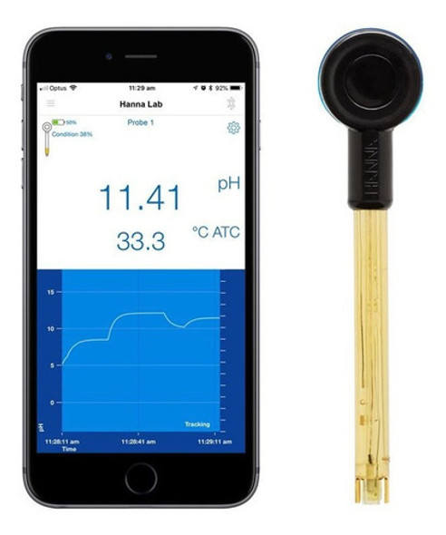 Medidor De Ph Inalámbrico Bluetooth, Hanna, Modelo Halo 0