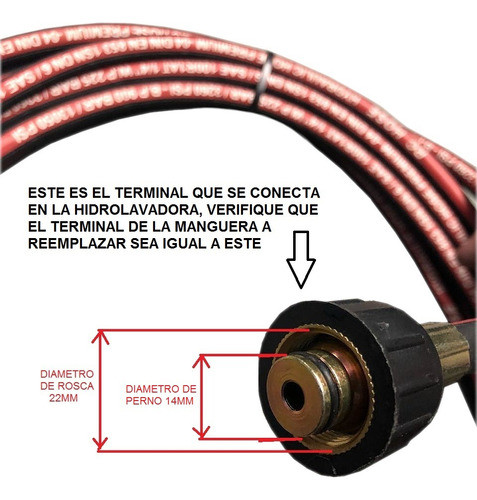 Manguera 10m Hidrolavadora Rc Distribuidora Powerclean Lt590 1