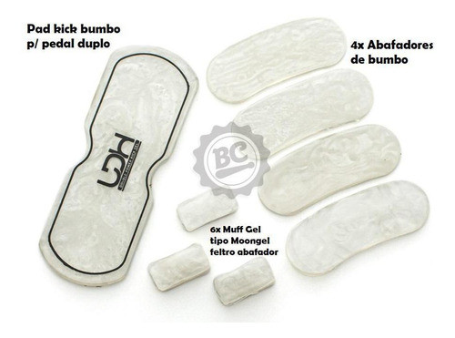 Abafador De Tambores Luen Ldh Kit Harmonic Branco Com Padki 0