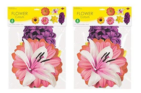Recortes De Flores Beistle, 12 Piezas, 11 -16.75 , Multicolo 1
