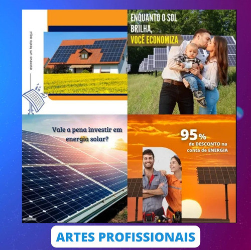 Pack Canva Editável 230 Artes Energia Solar Fotovoltaica 1