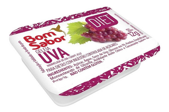 Geleia Diet Blister Sache Morango E Uva 15g Cx- 144 Un Hotel 0