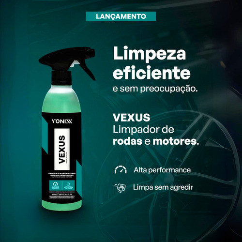 Limpa Rodas Motor Automotivo Vexus 500ml Pincel Pano 1