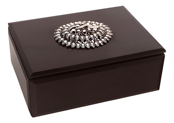 Caja Negra Con Hebilla De Strass Medium 16x12x6cm 0