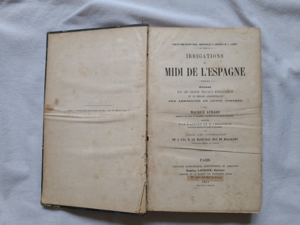 Riegos En El Sur De España, Aymard, 1864, En Frances 0