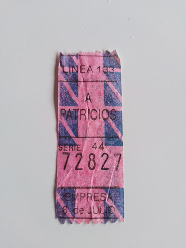 Boleto Colectivo Capicua 72827 Serie 44 Linea 133 0