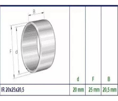 Buje De Acero Ir 20x25x20,5 Pista Int Mil/puLG. X 4 Piezas 1