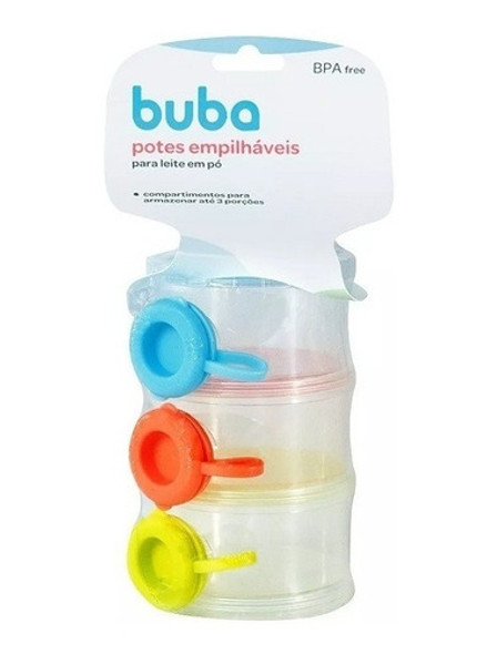 Pote Dosador Triplo Empilhaveis Formula Bebe Buba 0