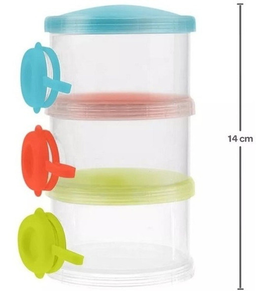 Pote Dosador Triplo Empilhaveis Formula Bebe Buba 1