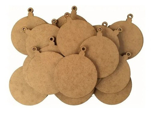50 Bolas De Natal De 5x5 Cm Mdf Crú Artesanato Decoração 0