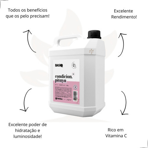 Condicionador Bubbles Basiq Pitaya 5 Litros Petshop Banho 1