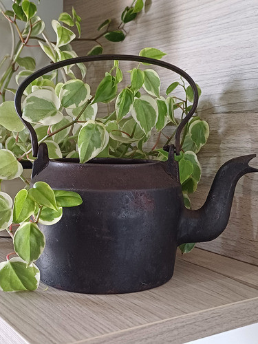 Chaleira De Ferro Fundido Vintage Decorativa 0