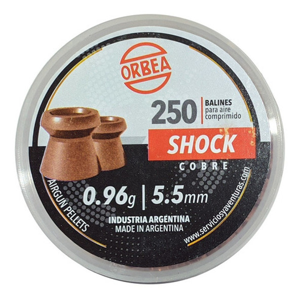 Balines Orbea Shock Cobre 5,5 Mm 0,96g 250 Unidades 0