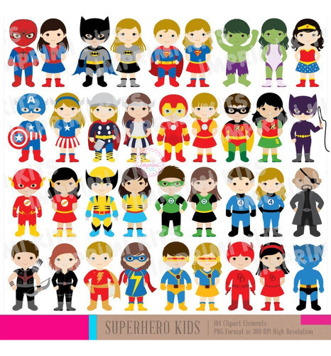 Cliparts Super Héroes Niños Imágenes Png Ideal Egresados 1